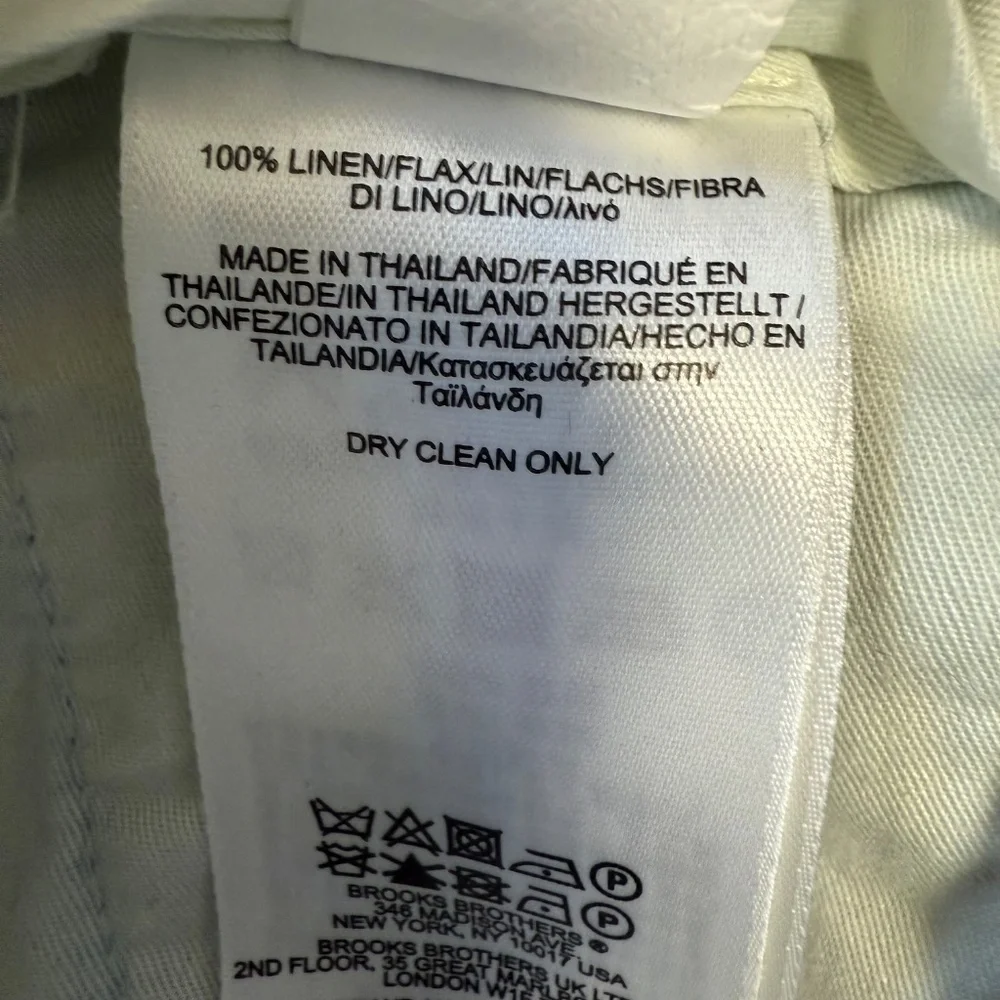 Brooks Brothers‎ Fitzgerald Men’s 100% Linen Navy Pants Size 43L/W37